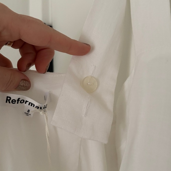 NWT Reformation “Kerrigan” White Linen Mini Dress - Picture 12 of 16